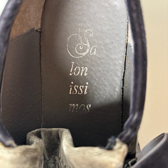 Salonissimos Women Chunky Oxford Sz 6.5-7 US Y2K Velvet Laces Fairy Grunge Goth - Picture 10 of 12